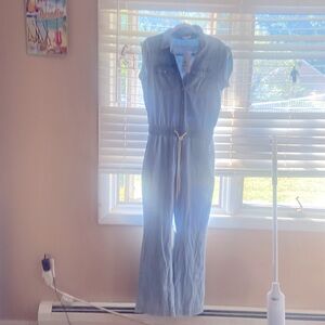 Skinny girl ligh blue denim jumpsuit size m never worn